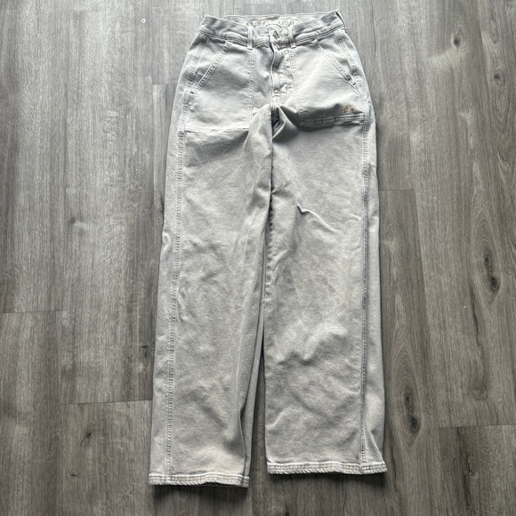 American Eagle Outfitters Denim - American Eagle Outfitters Women Light Wash Wide Leg Jeans Stretch Long Size 6